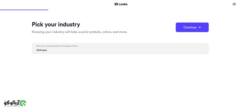 سایت لوکا طراحی لوگو با هوش مصنوعی Pick your industry